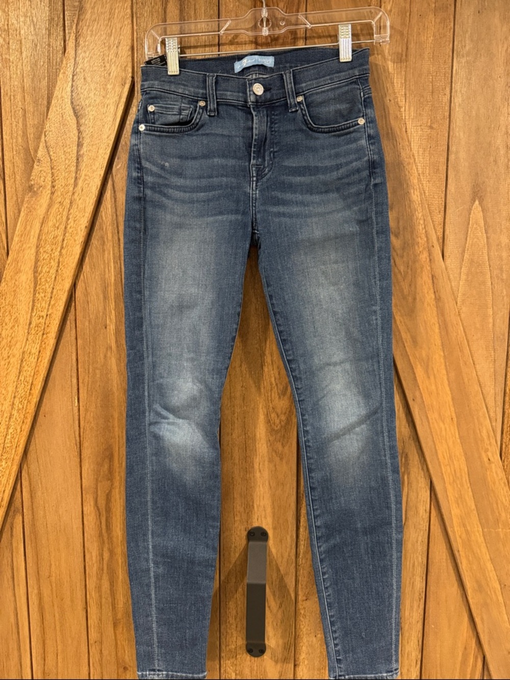 7 For All Mankind b-air Blue Wash Skinny Jeans size 26